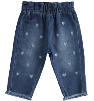 Jeans bimba con cuori BLU Minibanda
