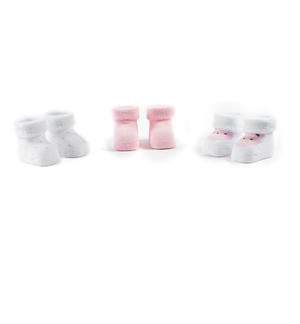 Kit tre paia di calza neonato unisex ROSA Minibanda