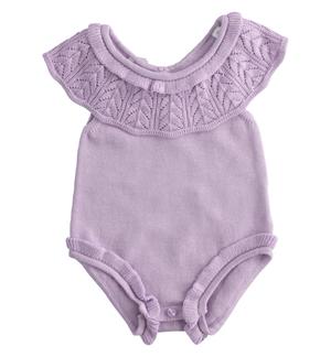 Pagliaccetto neonata 100% tricot di cotone VIOLA Minibanda