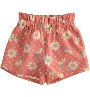 Pantalone neonato corto 100% cotone fantasia floreale Minibanda