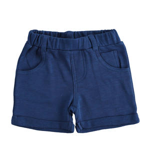 Pantaloni corti neonato 100% cotone BLU Minibanda