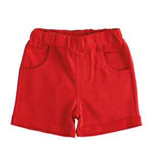Pantaloni corti neonato 100% cotone ROSSO Minibanda