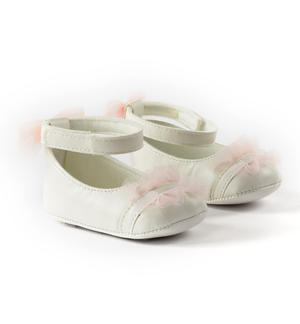 Scarpe neonato eleganti con fiore PANNA Minibanda