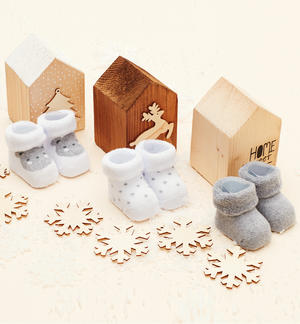 Set babbucce neonato BIANCO Minibanda