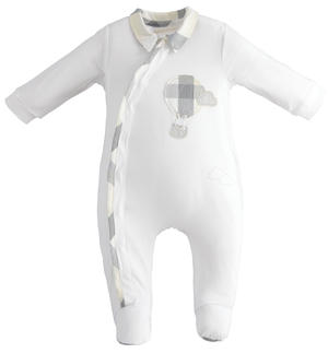 Tutina neonato intera con piedini in jersey con mongolfiera Minibanda