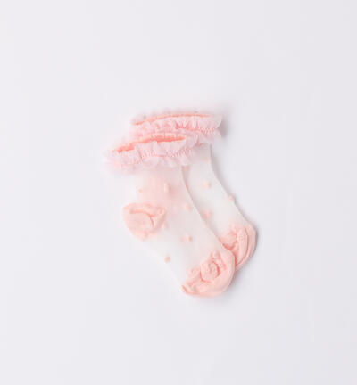 Baby baby girl socks with ruffles PINK Minibanda