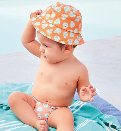 Cappello mare neonato ARANCIONE Minibanda