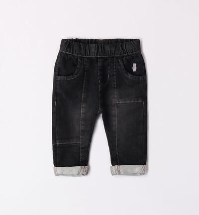 Jeans bimbo con orsetto NERO Minibanda