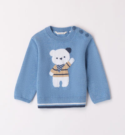 Boys' knitted top in 100% cotton LIGHT BLUE Minibanda