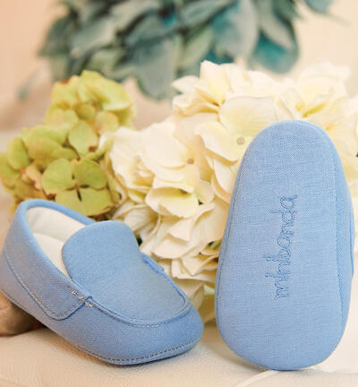 Elegant baby moccasins BLUE Minibanda