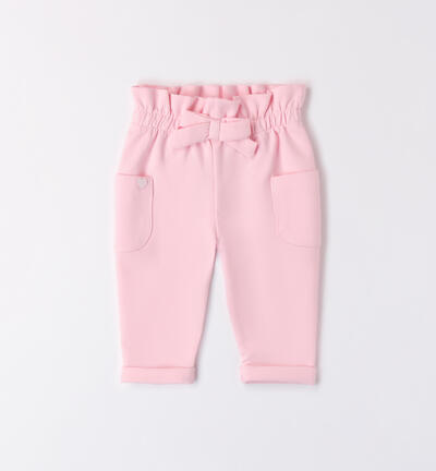 Pantaloni per bimba con fiocco ROSA Minibanda