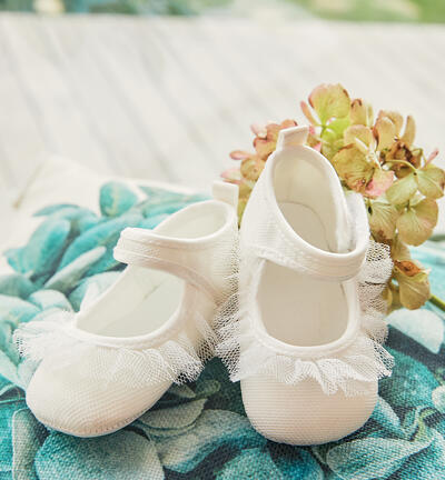 Tulle shoes for baby girls CREAM Minibanda