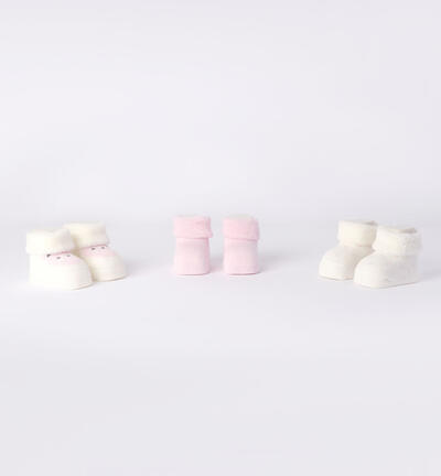 Set tre calzine neonati ROSA Minibanda
