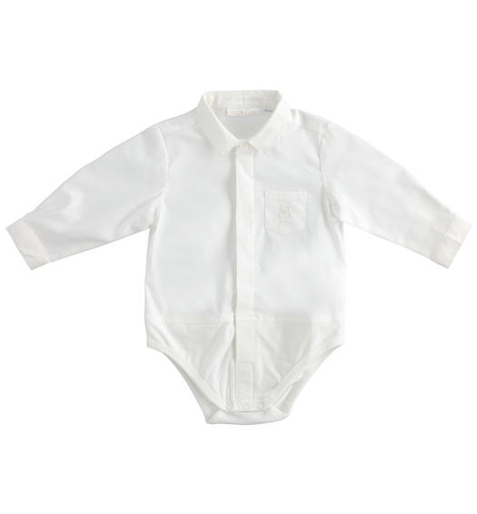 Camicia body neonato a manica lunga da 1 a 24 mesi Minibanda PANNA-0112