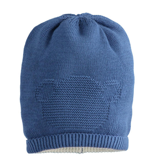 Cappello neonato modello cuffia 100% cotone ricamo orsetto da 0 a 24 mesi Minibanda AVION-3644