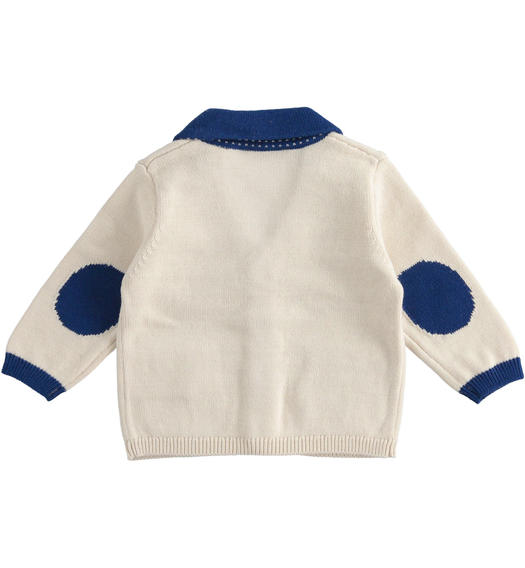 Cardigan neonato elegante 100% tricot di cotone da 1 a 24 mesi Minibanda BEIGE-0421
