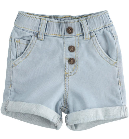 Jeans neonato corti in denim da 1 a 24 mesi Minibanda BLU CHIARO LAVATO-7310