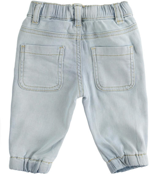 Jeans neonato in denim stretch di cotone da 1 a 24 mesi Minibanda BLU CHIARO LAVATO-7310