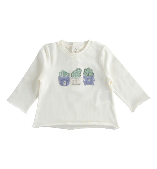 Maglietta neonato girocollo 100% cotone varie fantasie da 1 a 24 mesi Minibanda MILK-0111