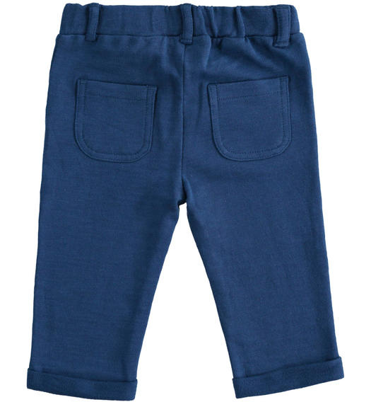 Pantalone neonato in felpa 100% cotone da 1 a 24 mesi Minibanda BLU INDIGO-3647