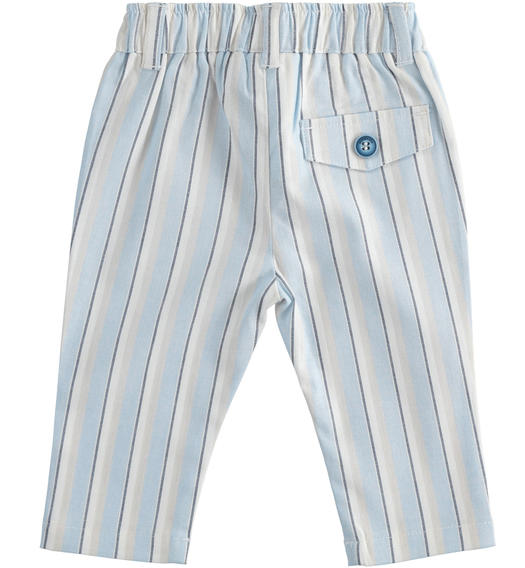 Pantalone neonato elegante con fantasia rigata  da 1 a 24 mesi Minibanda AZZURRO-3813