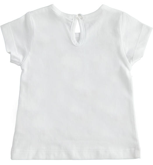 T-shirt neonato 100% cotone con applicazioni in tulle da 1 a 24 mesi Minibanda BIANCO-0113
