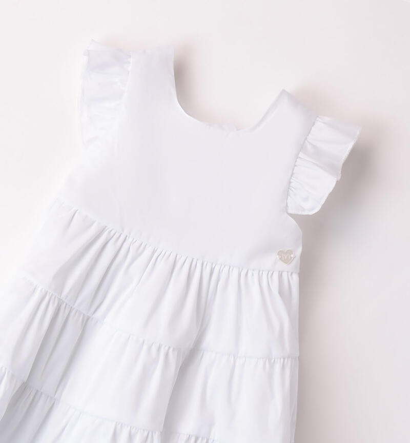 Girl's white summer dress BIANCO-0113