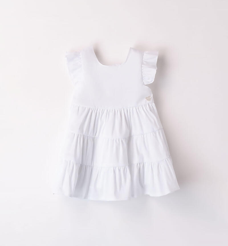 Girl's white summer dress BIANCO-0113