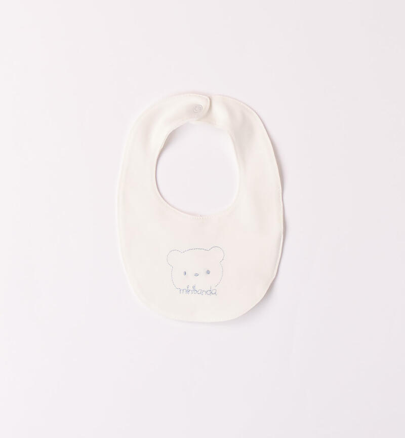 Bavetta neonato con orsetto PANNA-0112