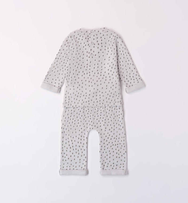 Minibanda spotted outfit for boys from 1 to 24 months GRIGIO MELANGE-GRIGIO-6WM9