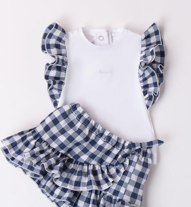 Girls' bodysuit and skirt outfit NAVY-3854