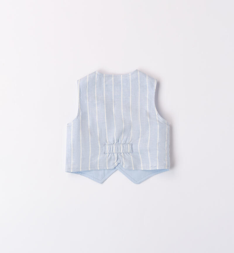 Boys' elegant striped waistcoat AZZURRO-3674