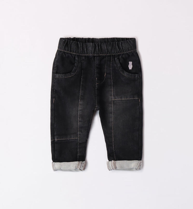 Jeans bimbo con orsetto da 1 a 24 mesi Minibanda NERO-7991