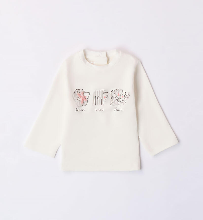 Minibanda T-shirt with print for girls from 1 to 24 months PANNA-0112