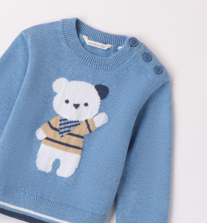 Boys' knitted top in 100% cotton AVION MELANGE-8831