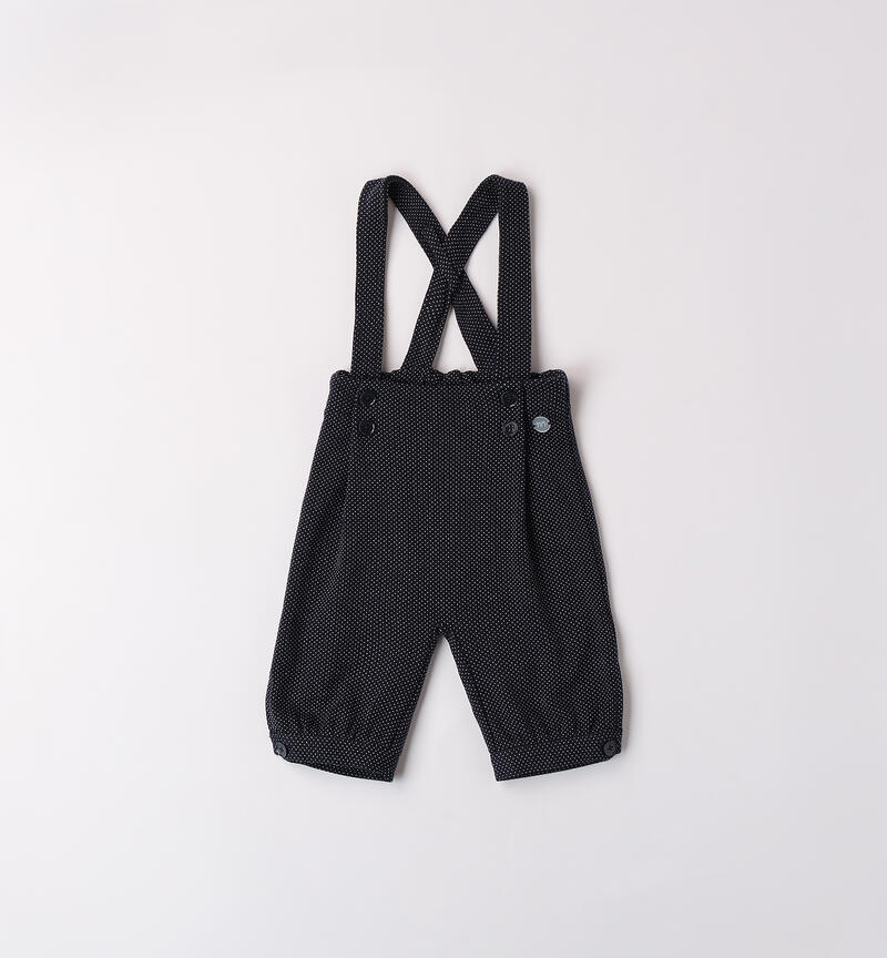 Pants with suspenders for baby NAVY-3885