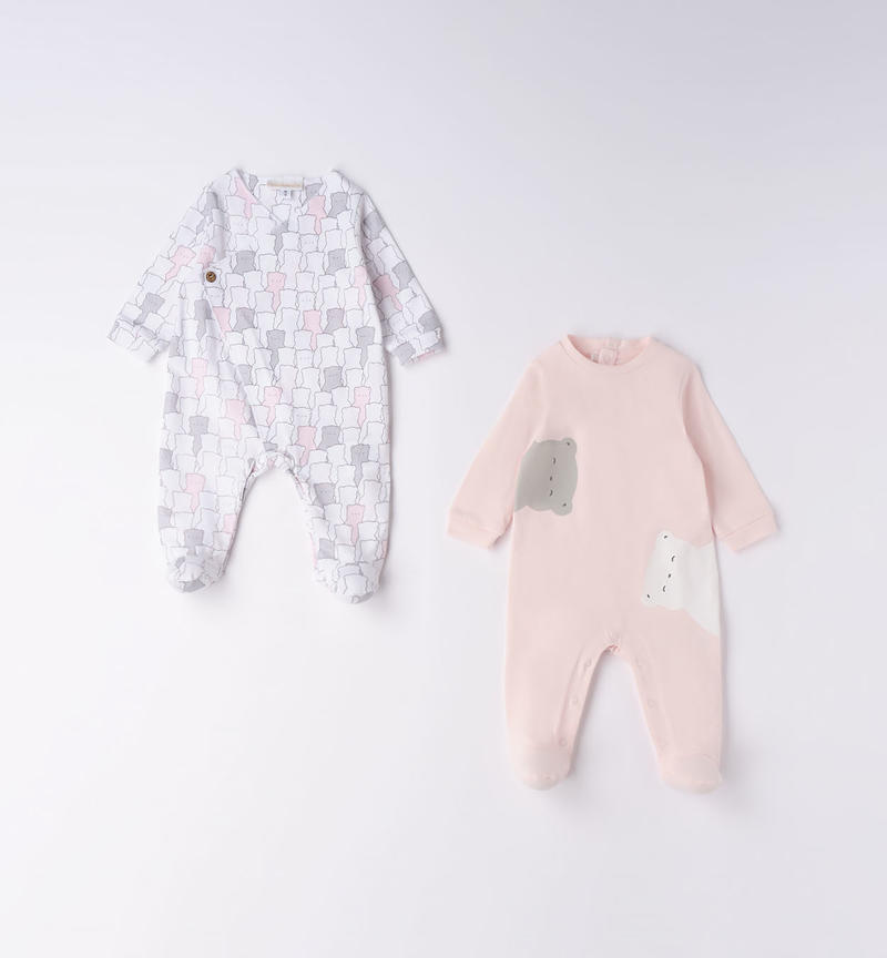 Set pigiami neonati da 0 a 18 mesi Minibanda BIANCO-MULTICOLOR-6V17