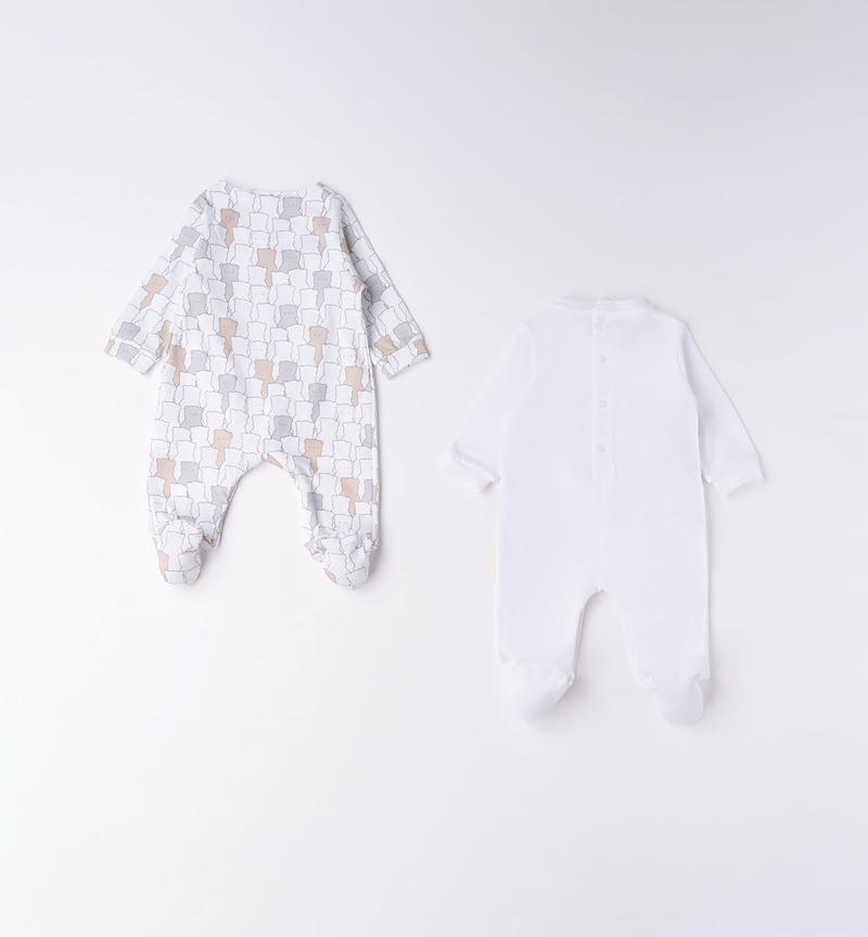 Set pigiami neonati da 0 a 18 mesi Minibanda BIANCO-MULTICOLOR-6V14