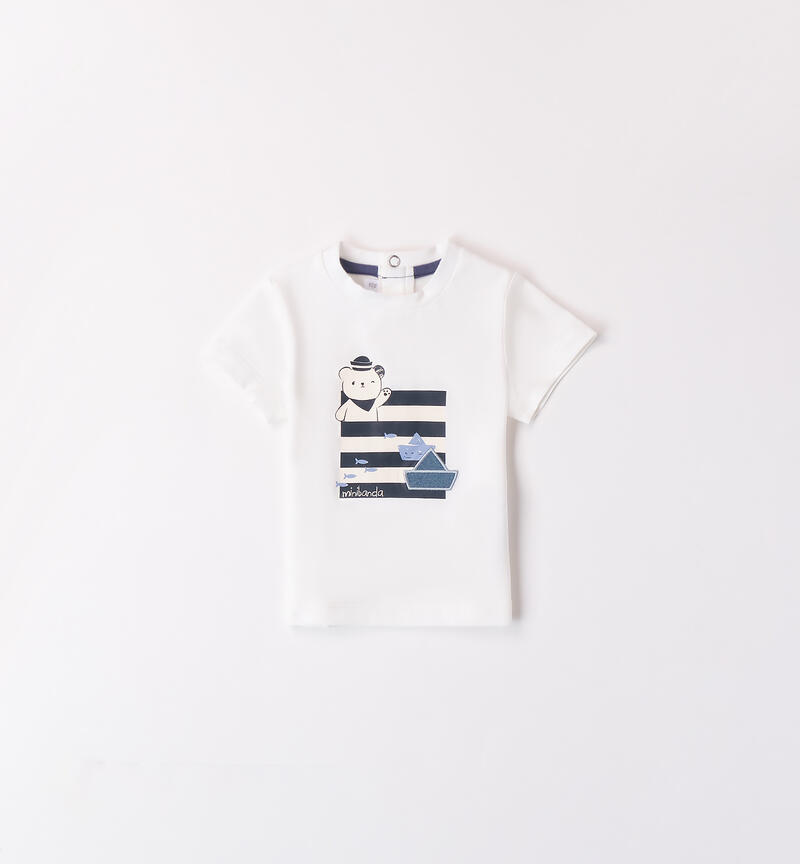 T-shirt bimbo con stampa BIANCO-0113