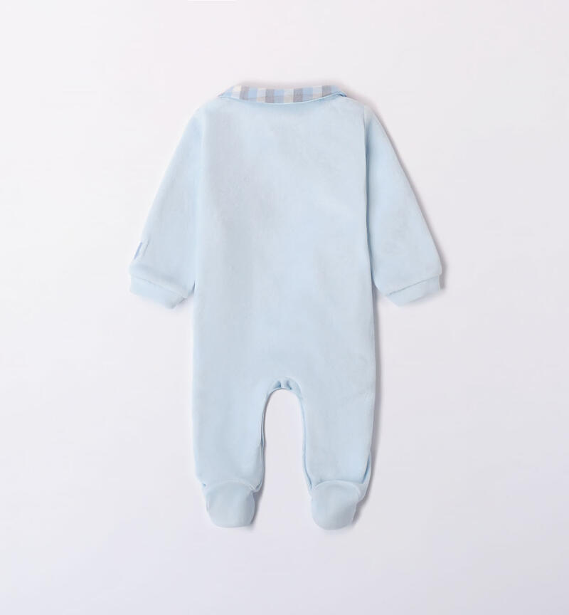 Tutina intera neonato con nuvole da 0 a 18 mesi Minibanda LIGHT BLUE-3881