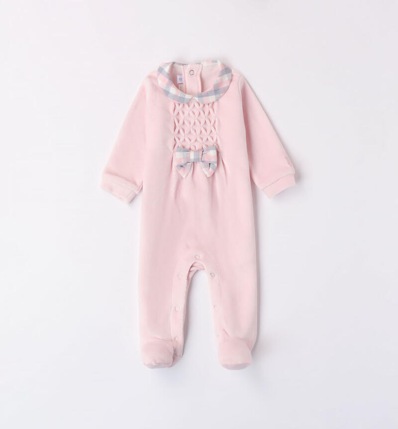 Minibanda pink sleepsuit for baby girls from 0 to 18 months ROSA-2512