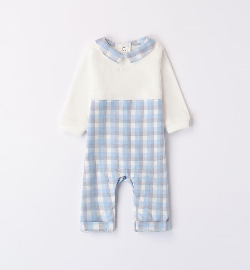 Minibanda check sleepsuit for baby boys from 0 to 18 months PANNA-0112